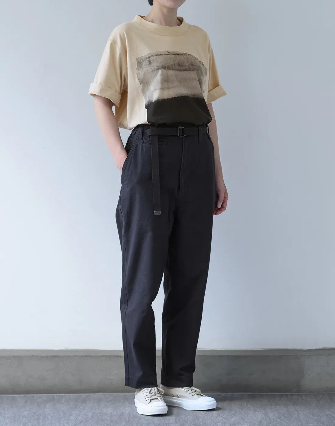 2021SS マーガレットハウエル 長袖シャツ ウール コットン マスタード S 長田佳子さんが着る〈 マーガレット・ハウエル for アンド