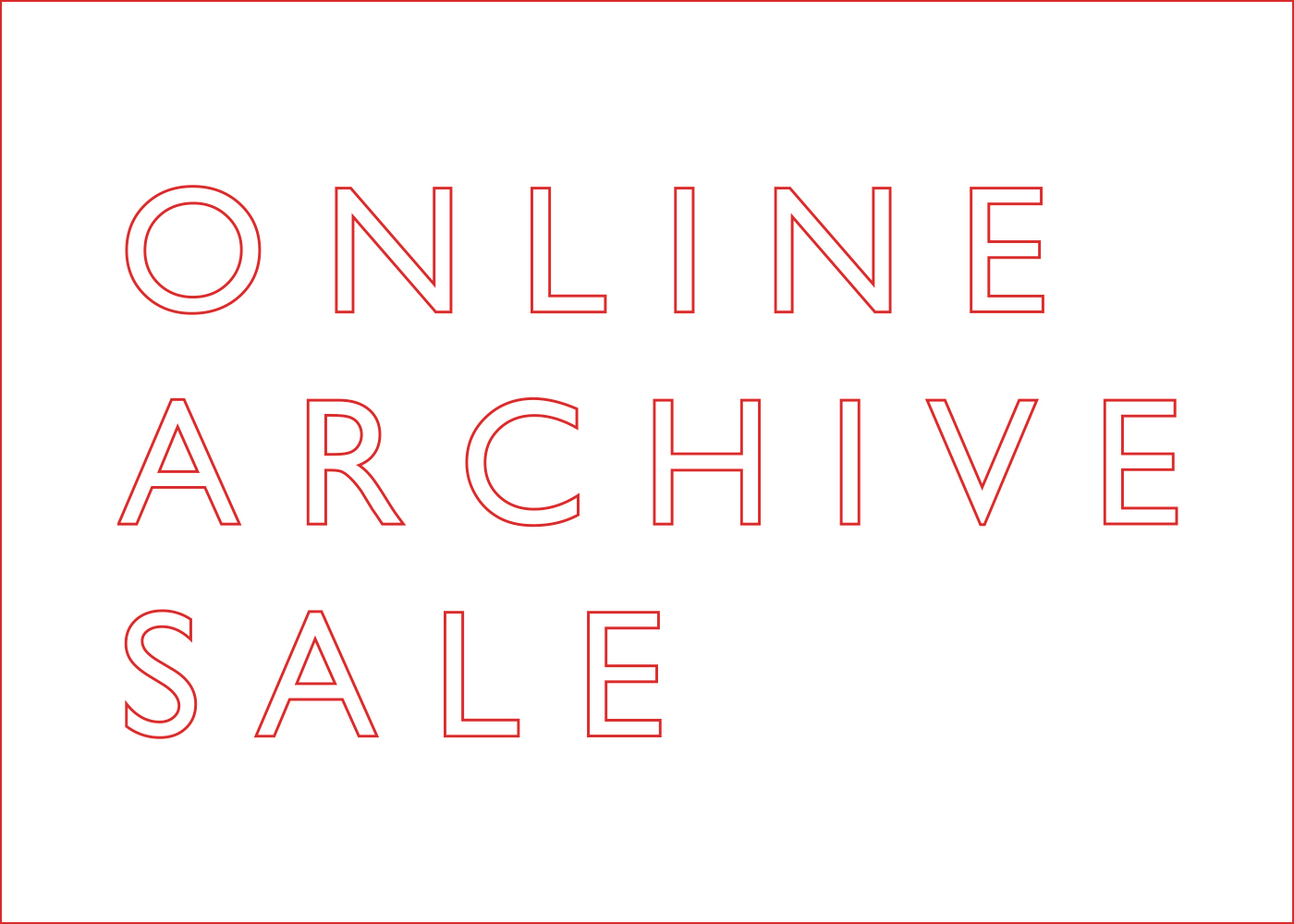 ONLINE ARCHIVE SALE開催のお知らせ