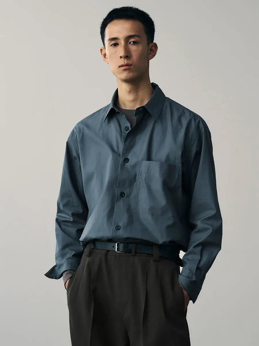 MHL. オープンカラー シャンブレーシャツ MARGARET HOWELL マーガレットハウエルMARGARET HOWELL コットンギンガムチェック